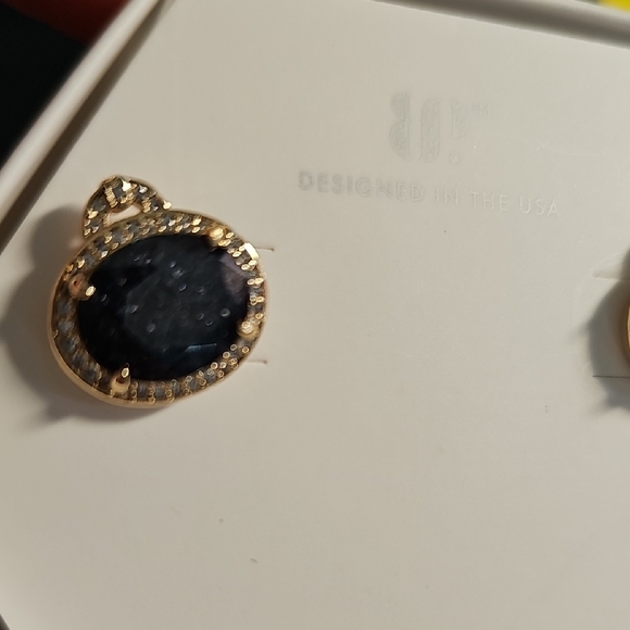 Stunning Gold and Black Earrings by BP Wild orbiting Hearts - Picture 2 of 4